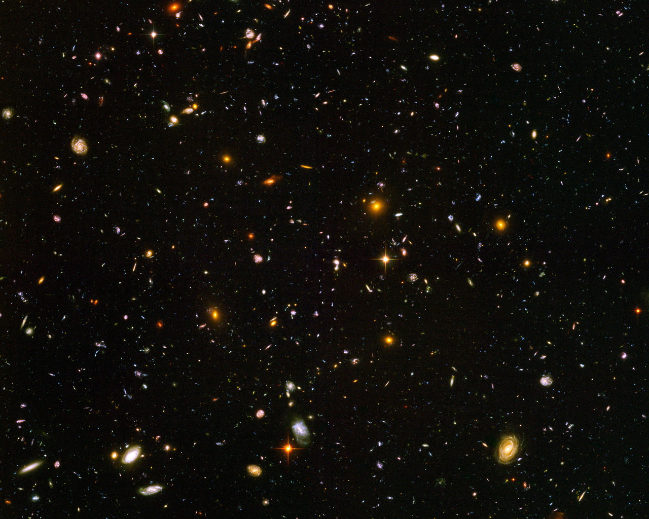 Hubble Ultra Deep Field com milhares de galáxias