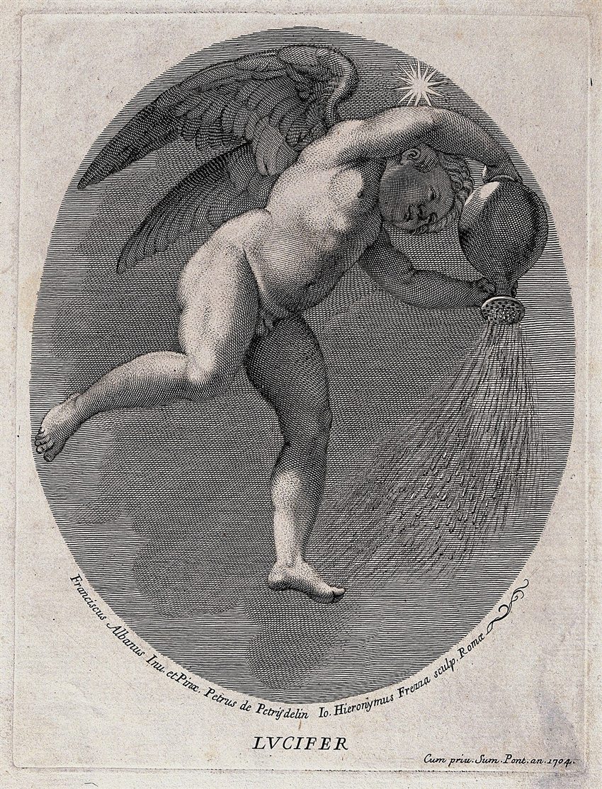 Lucifer como estrela da manhã em gravura histórica