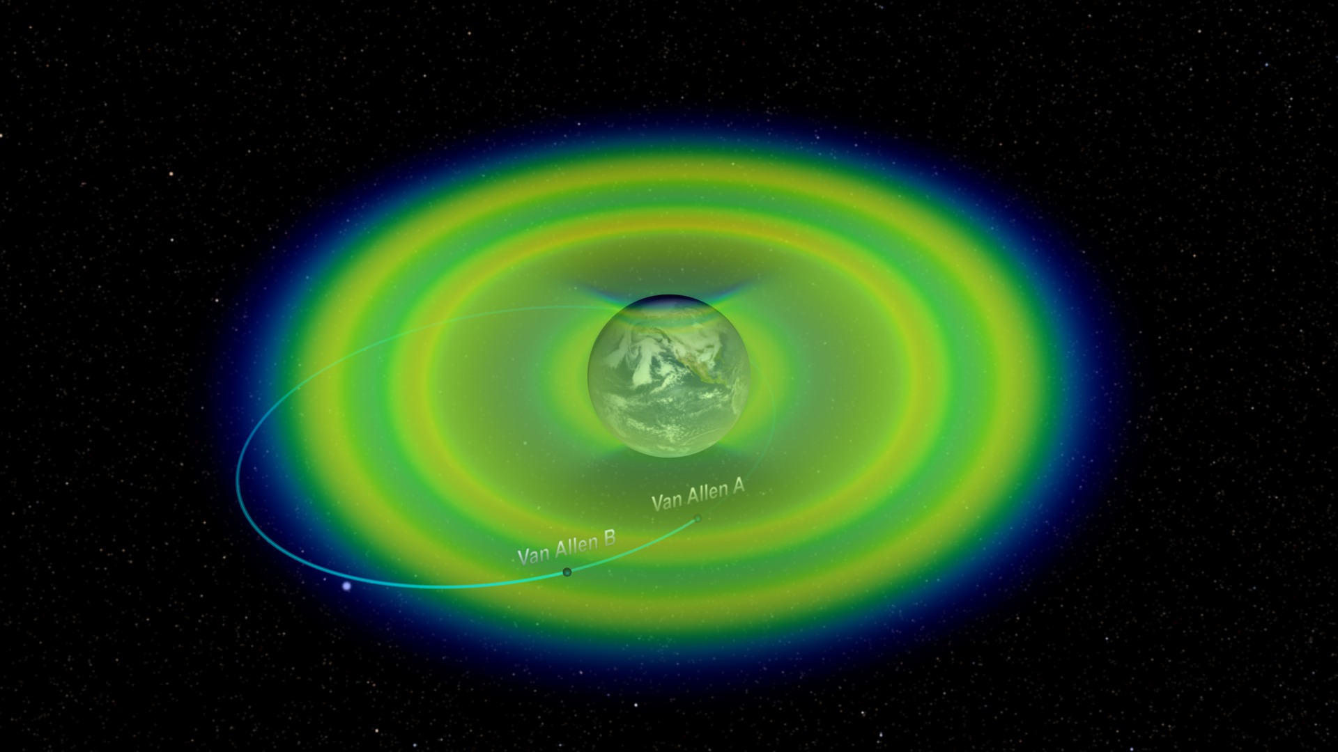 Visualização NASA dos cinturões de Van Allen