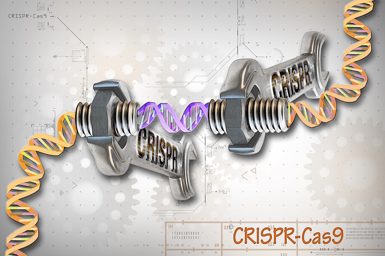 Representação de edição genética com CRISPR