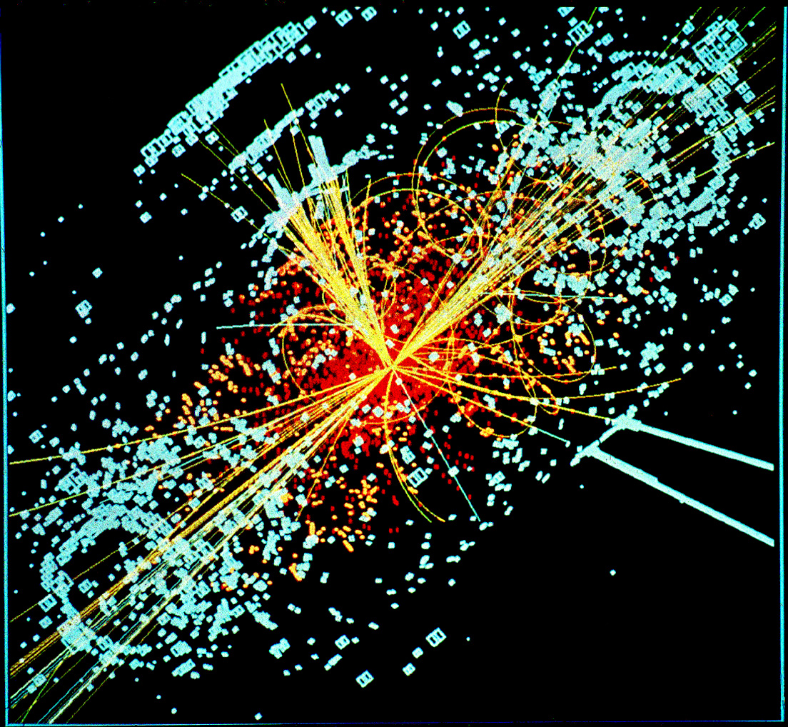 Evento simulado em detector do CERN