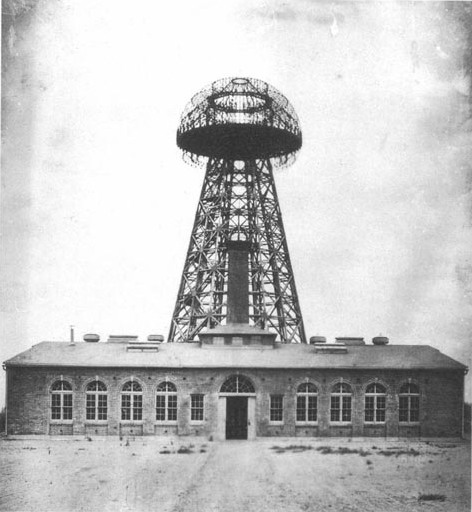 Fotografia histórica da Wardenclyffe Tower em 1904